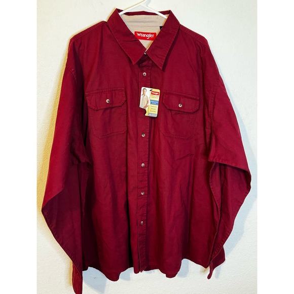 Wrangler‎ Men's Long Sleeve Button Down Shirt Red Size 3XL - Picture 1 of 6